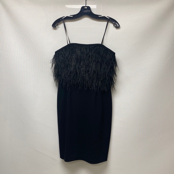 Aidan Mattox strapless feather bodice cocktail dress - Picture 3 of 6